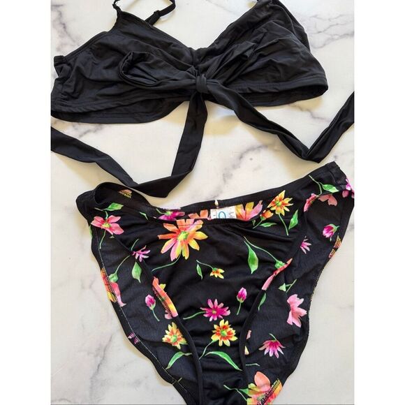 Catalina women's S bikini bottoms swim suit 2 piece bright high rise 90’s neon b - Picture 1 of 8